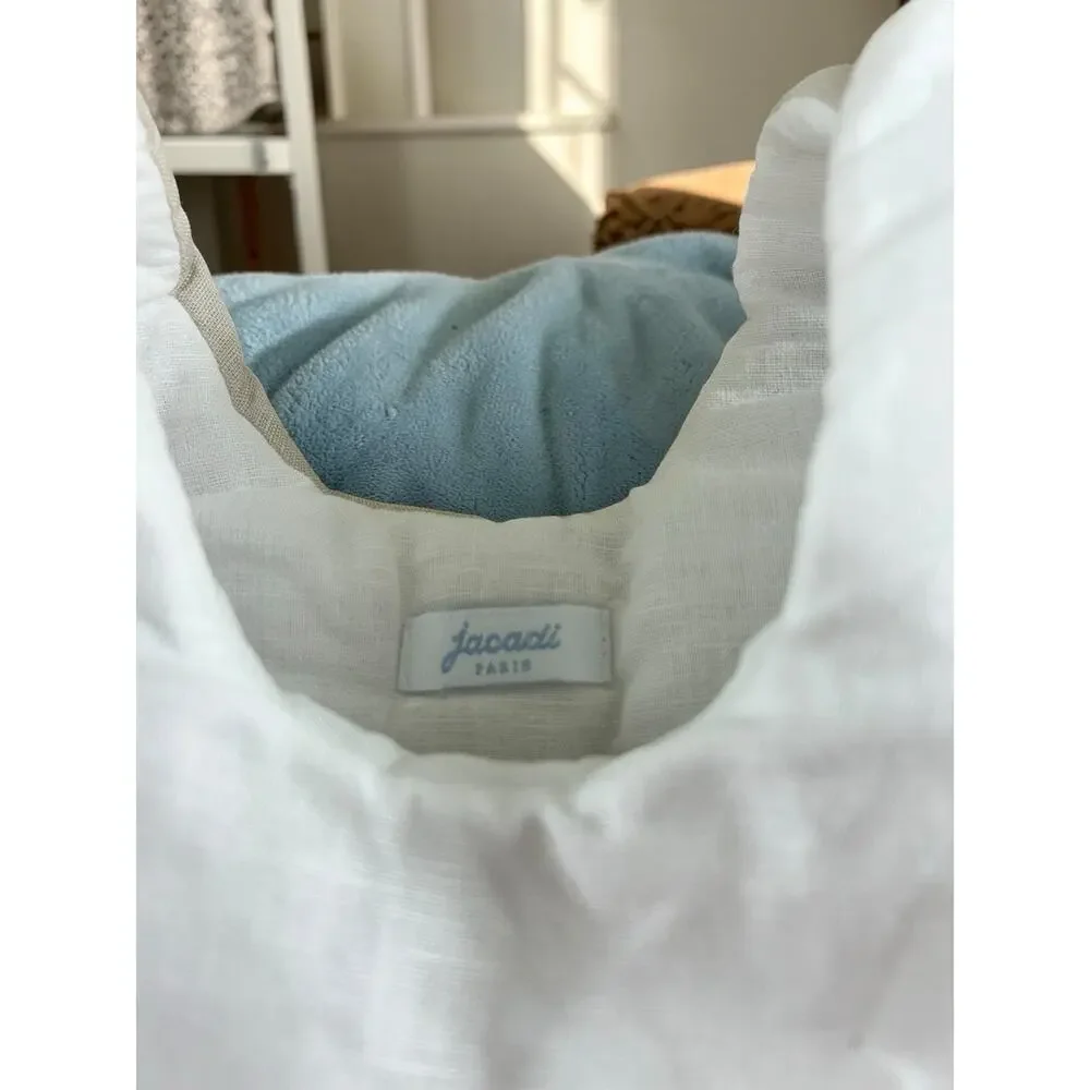 Jacadi Paris Sleep Sack Linen Cotton One Size (0-6 Months) Beige Embroidered